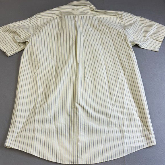 LL Bean Shirt Mens 16.5 Tall Button Down Striped Short Sleeve Cotton No Wrinkle - Picture 7 of 8